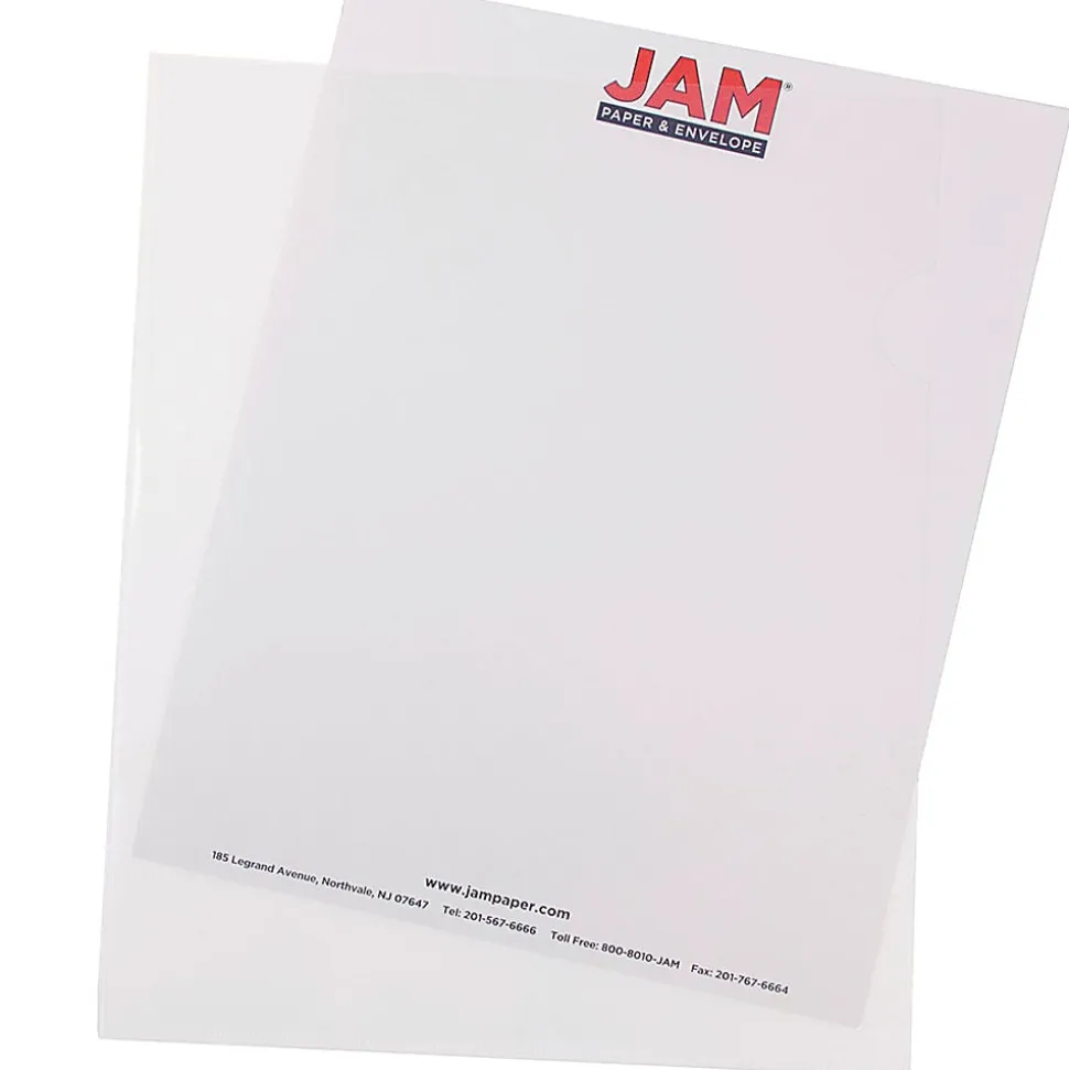 JAM Paper® Plastic Sleeves, 9" x 11 1/2", 1" Capacity, Clear, Pack Of 12