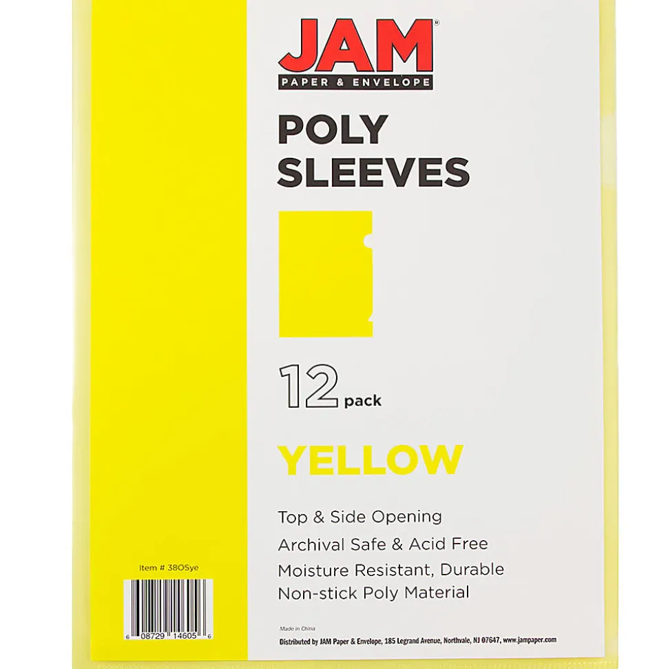 JAM Paper® Plastic Sleeves, 9" x 11 1/2", 1" Capacity, Blue, Pack Of 12