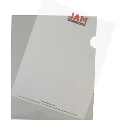JAM PaperĀ® Plastic Sleeves, 9" x 11 1/2", 1" Capacity, Smoke Gray, Pack Of 12