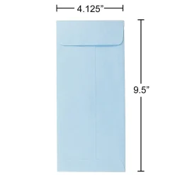 JAM Paper® #10 Policy Envelopes, Gummed Seal, Light Baby Blue, Pack Of 25