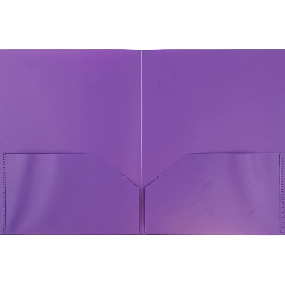 JAM Paper® POP Plastic 2-Pocket School Folders, 9-1/2" x 11-1/2", Assorted Fashion, Pack Of 6 Folders