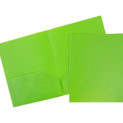 JAM PaperĀ® POP Plastic 2-Pocket School Folders, 9-1/2" x 11-1/2", Assorted Primary, Pack Of 6 Folders