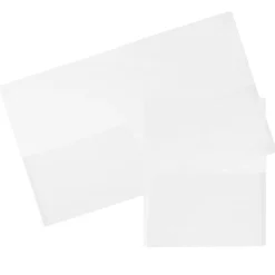 JAM PaperĀ® Regular-Weight 2-Pocket Plastic Presentation Folders, 9" x 12", Clear, Pack Of 6