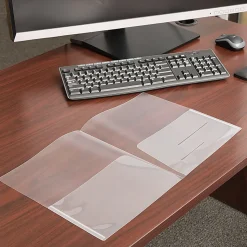 JAM Paper® Regular-Weight 2-Pocket Plastic Presentation Folders, 9" x 12", Clear, Pack Of 6