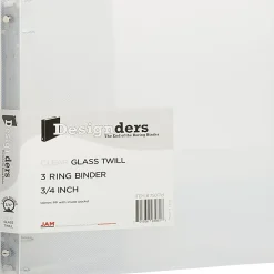 JAM PAPER 3 Ring Plastic Binder, 0.75 inch, Clear