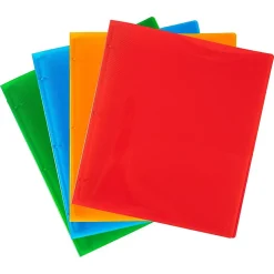 JAM PAPER 3 Ring Plastic Binder, 0.5 inch, Assorted,4/pack