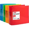 JAM PAPER 3 Ring Plastic Binder, 4 inch, Assorted, 4/Pack