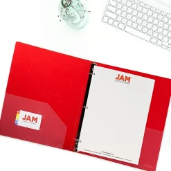 JAM PAPER 3 Ring Plastic Binder, 0.75 inch, Assorted, 4/pack