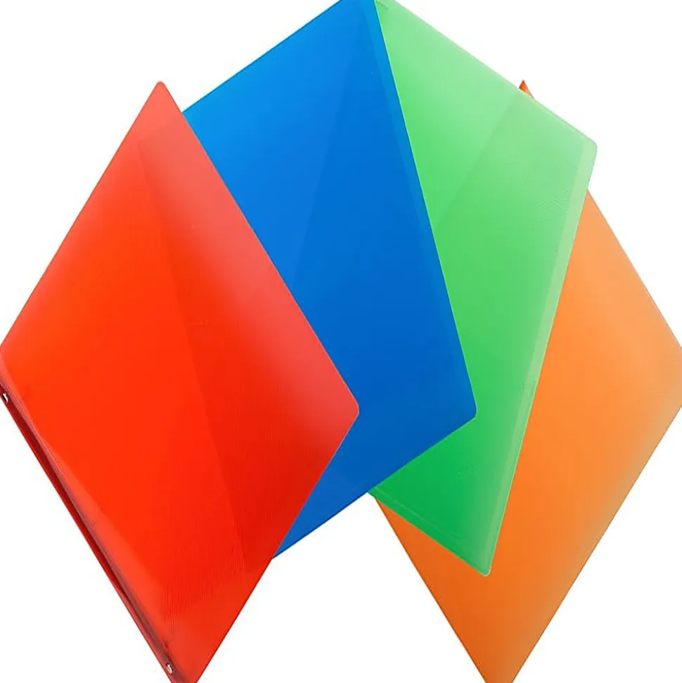 JAM PAPER 3 Ring Plastic Binder, 0.75 inch, Assorted, 4/pack
