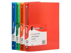 JAM PAPER 3 Ring Plastic Binder, 0.75 inch, Assorted, 4/pack