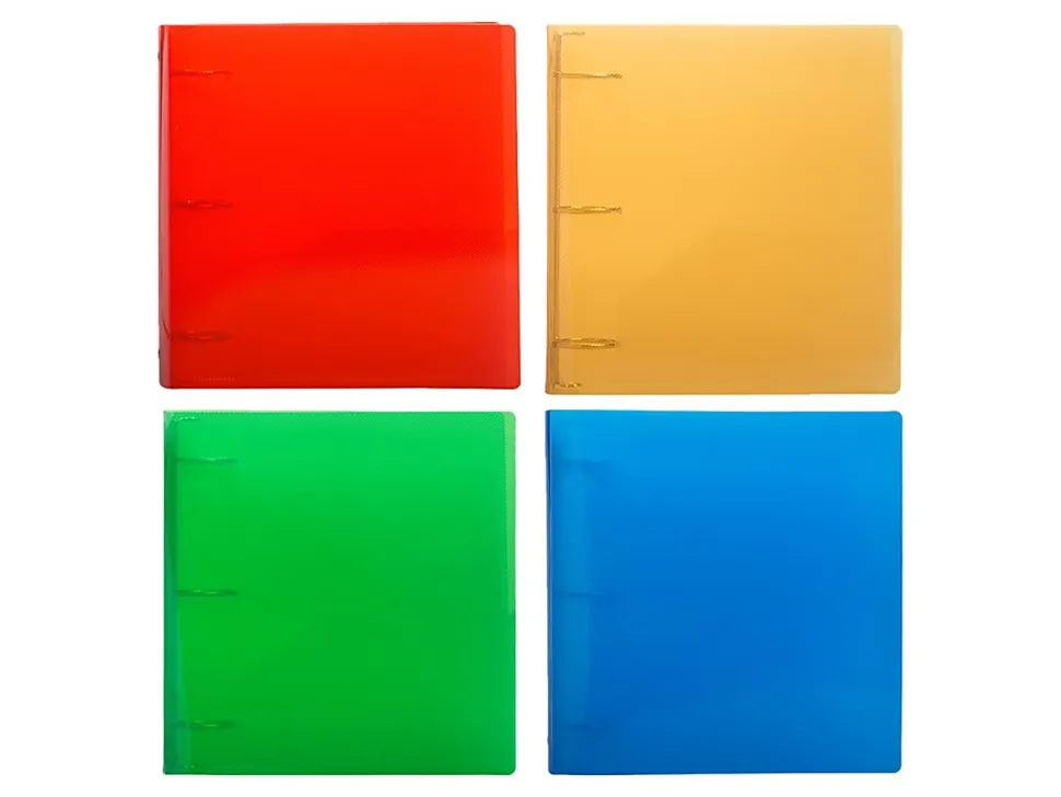 JAM PAPER 3 Ring Plastic Binder, 2 inch, Assorted, 4/Pack
