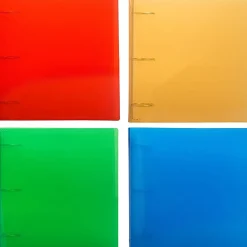 JAM PAPER 3 Ring Plastic Binder, 2 inch, Assorted, 4/Pack