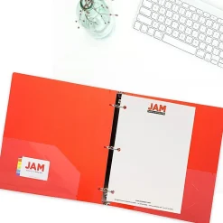 JAM PAPER 3 Ring Plastic Binder, 2 inch, Assorted, 4/Pack