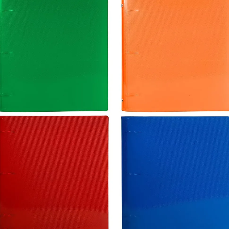 JAM PAPER 3 Ring Plastic Binder, 1.5 inch, Assorted, 4/pack
