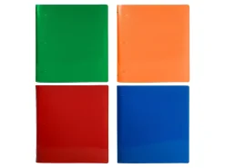 JAM PAPER 3 Ring Plastic Binder, 1.5 inch, Assorted, 4/pack