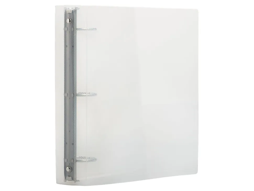 JAM PAPER 3 Ring Plastic Binder, 2 inch, Clear, Sold Individually