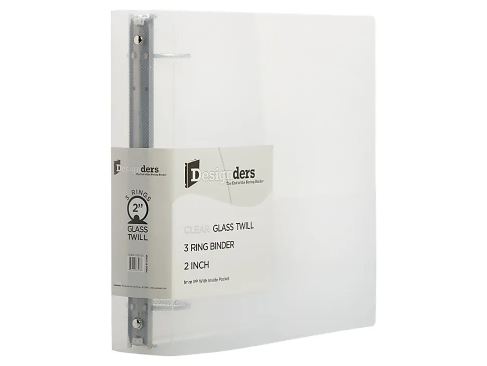 JAM PAPER 3 Ring Plastic Binder, 2 inch, Clear, Sold Individually