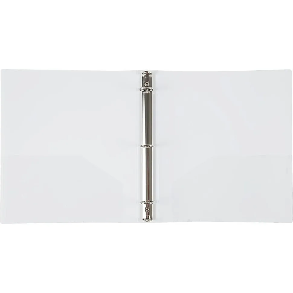 JAM PAPER 3 Ring Plastic Binder, 1 inch, White