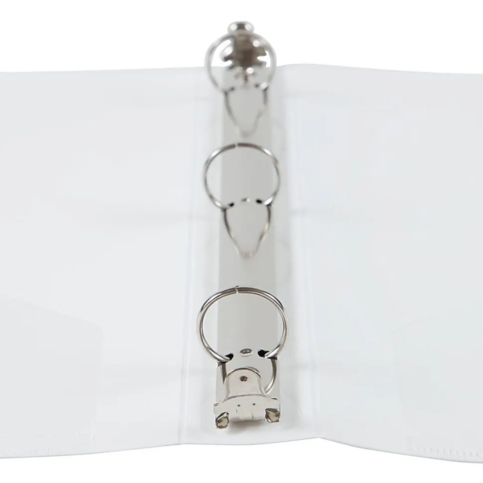 JAM PAPER 3 Ring Plastic Binder, 1 inch, White