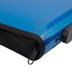 JAM PAPER 3 Ring Plastic Zipper Binder, 1.5 inch, Blue, Sold Individually