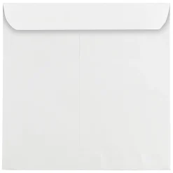 JAM PaperĀ® Square Invitation Envelopes, 12 1/2" x 12 1/2", Gummed Seal, White, Pack Of 25