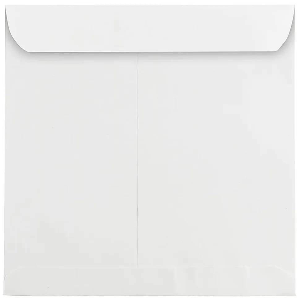 JAM Paper® Square Invitation Envelopes, 12 1/2" x 12 1/2", Gummed Seal, White, Pack Of 25