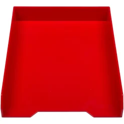 JAM PaperĀ® Stackable Paper Trays, 2"H x 9-3/4"W x 12-1/2"D, Red, Pack Of 2 Trays