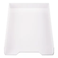 JAM Paper® Stackable Paper Trays, 2"H x 9-3/4"W x 12-1/2"D, White, Pack Of 2 Trays