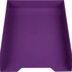 JAM PaperĀ® Stackable Paper Trays, 2"H x 9-3/4"W x 12-1/2"D, Purple, Pack Of 2 Trays