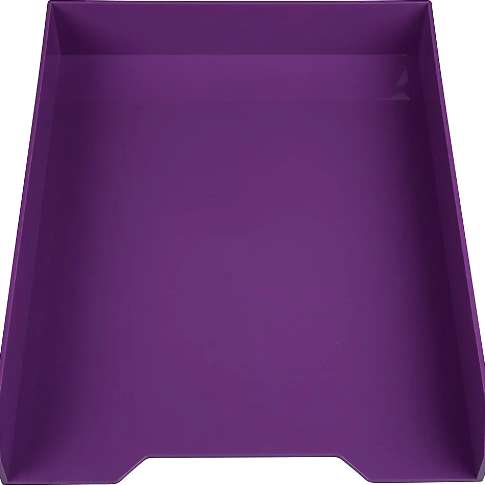 JAM Paper® Stackable Paper Trays, 2"H x 9-3/4"W x 12-1/2"D, Purple, Pack Of 2 Trays