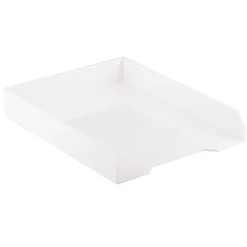 JAM PaperĀ® Stackable Paper Tray, 2"H x 9-3/4"W x 12-1/2"D, White