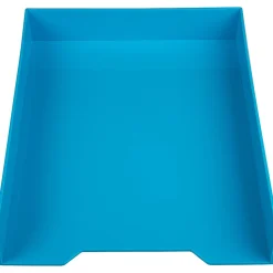 JAM PaperĀ® Stackable Paper Trays, 2"H x 9-3/4"W x 12-1/2"D, Blue, Pack Of 2 Trays