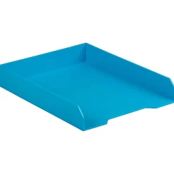 JAM Paper® Stackable Paper Trays, 2"H x 9-3/4"W x 12-1/2"D, Blue, Pack Of 2 Trays