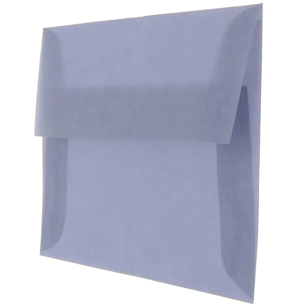 JAM Paper® Translucent Envelopes, #4 Bar (A1), Gummed Seal, Wisteria Purple, Pack Of 25