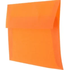 JAM PaperĀ® Translucent Envelopes, #4 Bar (A1), Gummed Seal, Orange, Pack Of 25