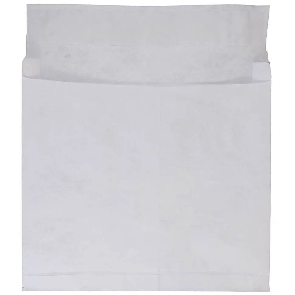 JAM Paper® Tyvek® Booklet 13"H x 10"W x 2"D Envelopes, Peel & Seal Closure, White, Pack Of 100 Envelopes