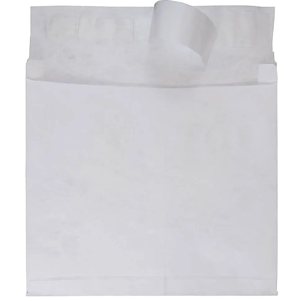 JAM Paper® Tyvek® Booklet 13"H x 10"W x 2"D Envelopes, Peel & Seal Closure, White, Pack Of 100 Envelopes