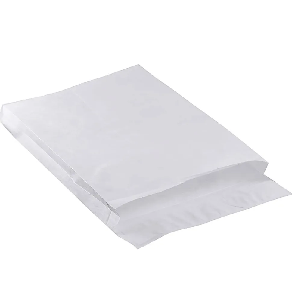 JAM Paper® Tyvek® Open-End 13"H x 10"W x 1-1/2"D Envelopes, Peel & Seal Closure, White, Pack Of 100 Envelopes