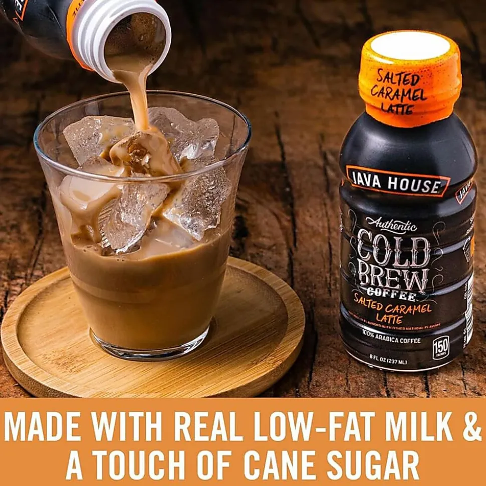 Java House Bottle Authentic Cold Brew Salted Caramel Latte - Cold Brewed - 8 oz Per Bottle - Bottle - Salted Caramel Latte - 12 / Box