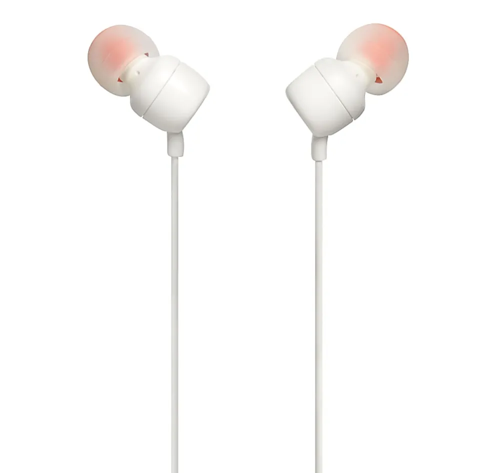 JBL Wired Earbud Headphones, JBLT110WHT
