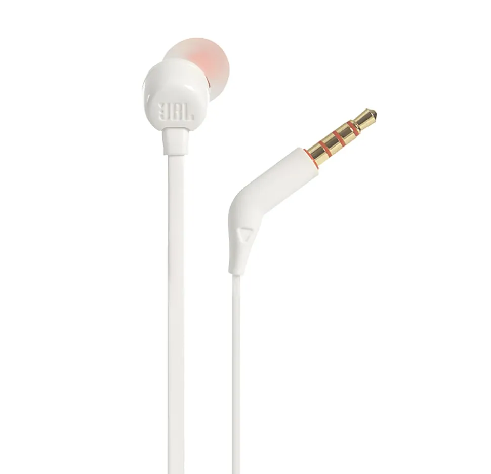 JBL Wired Earbud Headphones, JBLT110WHT