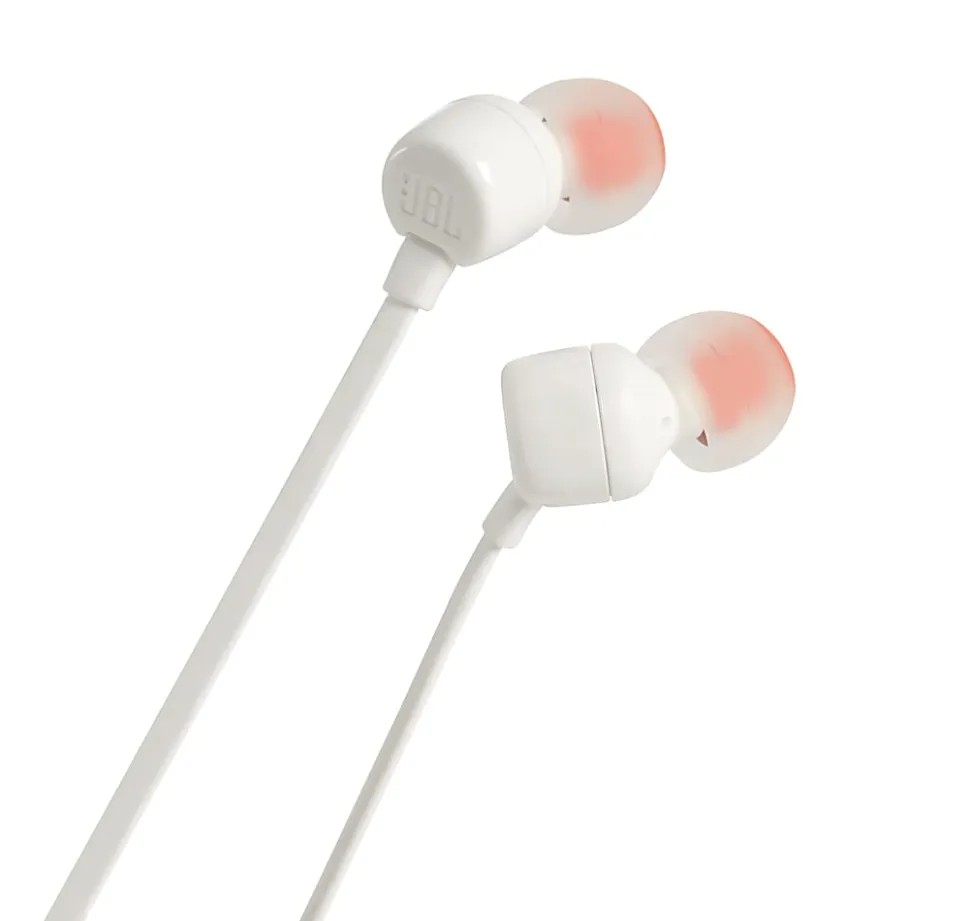 JBL Wired Earbud Headphones, JBLT110WHT