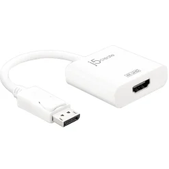 j5create DisplayPort-To-4K HDMI Adapter, 0.53', White, JDA158
