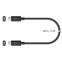 j5Create Full-Featured USB-C USB4 Gen 3 Cable, Black, JUC28L08