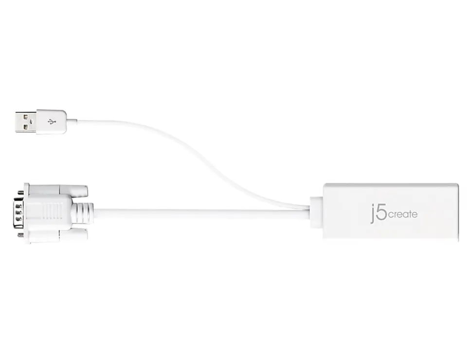 j5create® HDMI-To-VGA Adapter, 10", White, JDA214