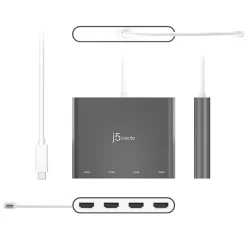 j5create JCA366 - External video adapter - USB-C 3.1 - 4 x HDMI