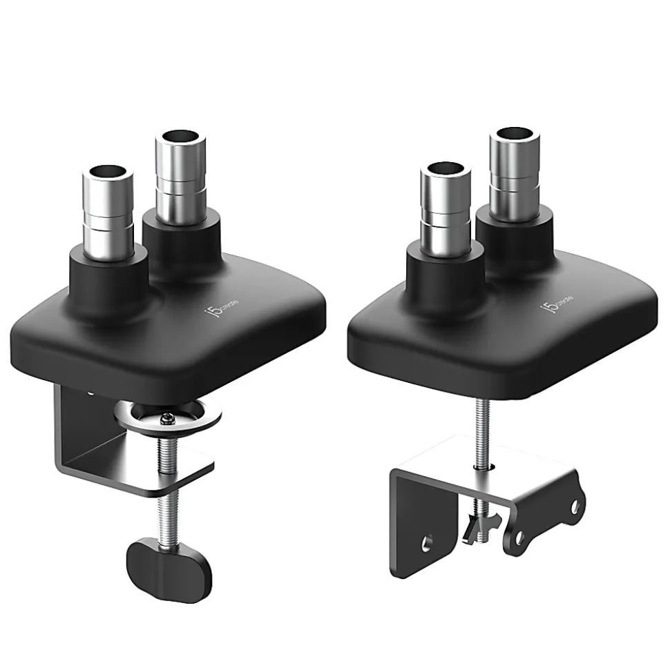 j5create JTSA102 Ergonomic 32” Dual Monitor Mount, Black