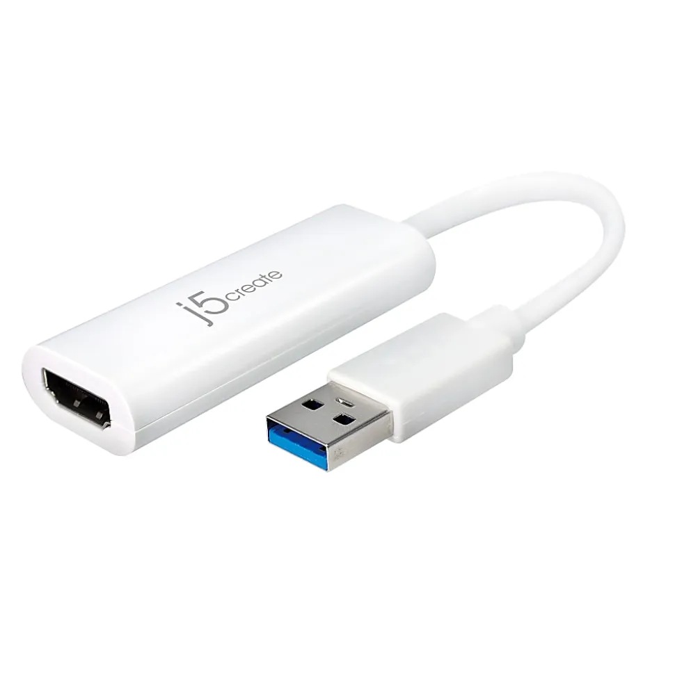 j5create JUA254 USB 3.0 to HDMI™ External Video Adapter, White