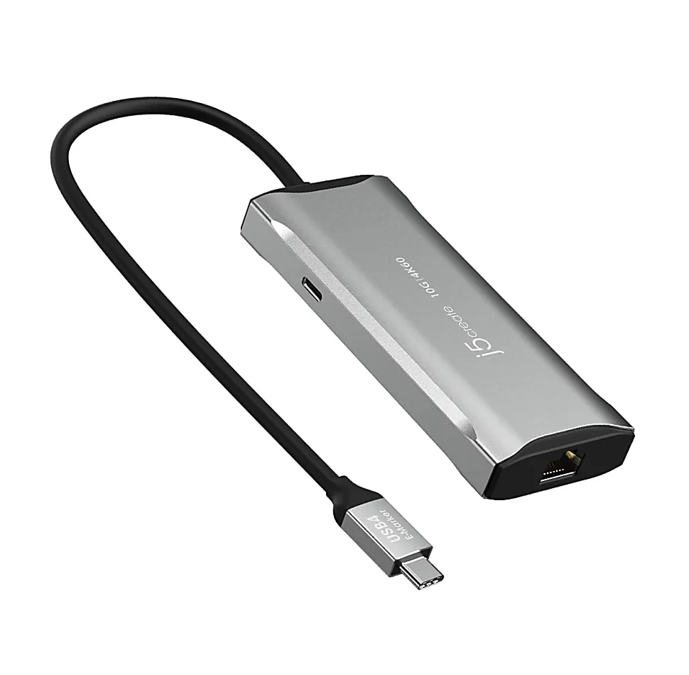 j5create 4K 60 Elite USB-C Travel Docking Station, 0.62"H x 4.33"W x 1.85"D, Space Gray, JCD392