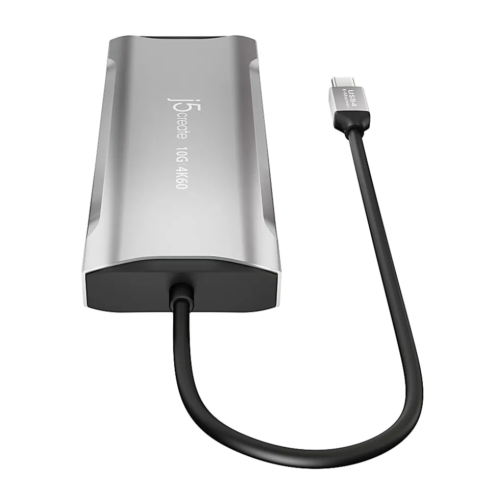 j5create 4K 60 Elite USB-C Triple-Monitor Mini-Dock, Space Gray, JCD397